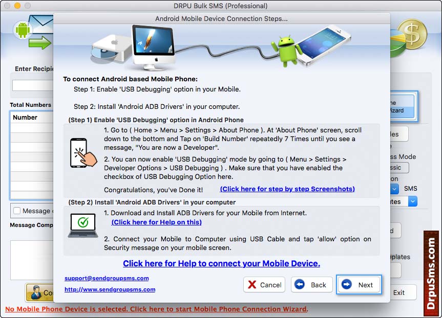 Mac Bulk SMS Software - Professional